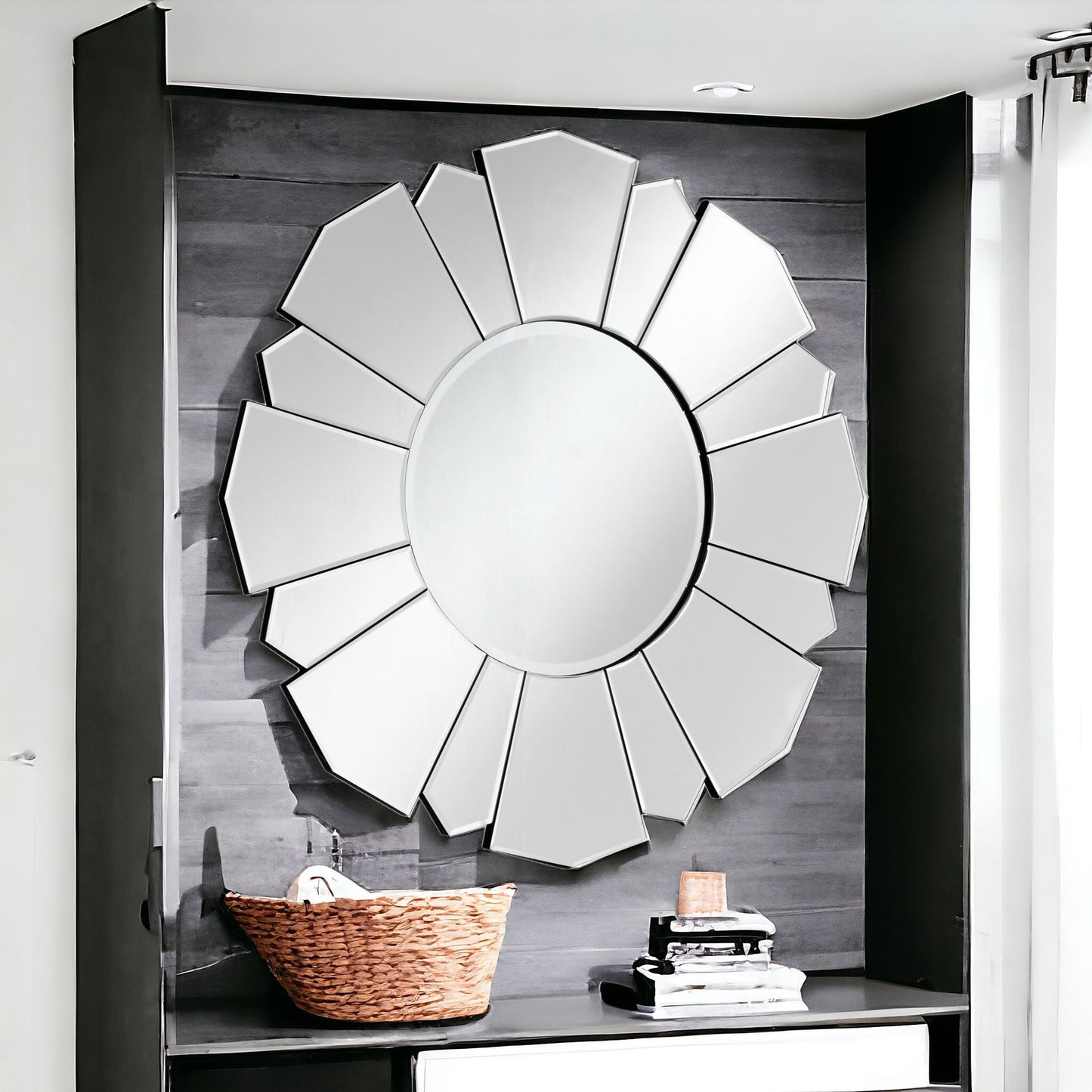 33" Clear Abstract Unframed Accent Mirror