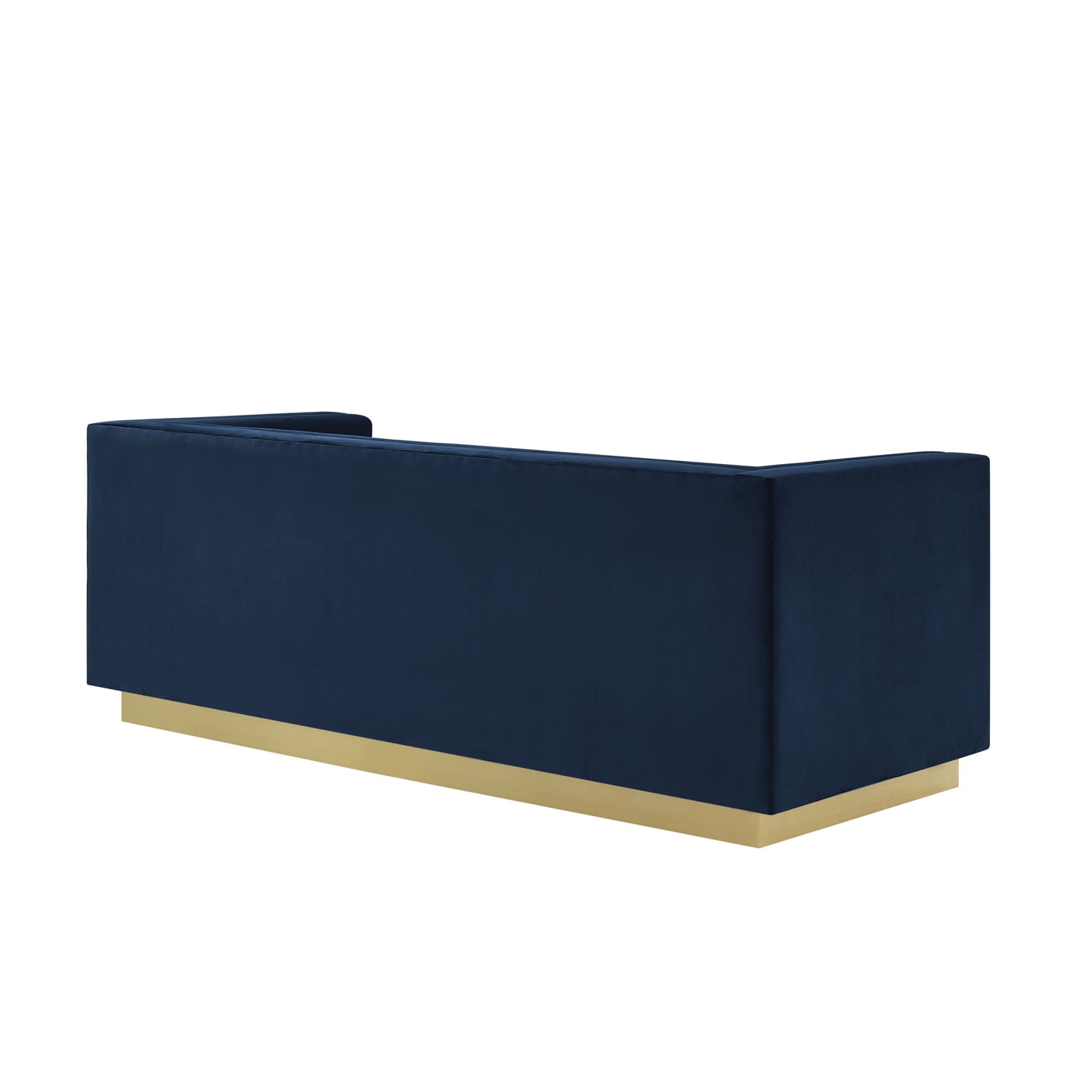 84" Navy Blue Velvet Sofa With Legs