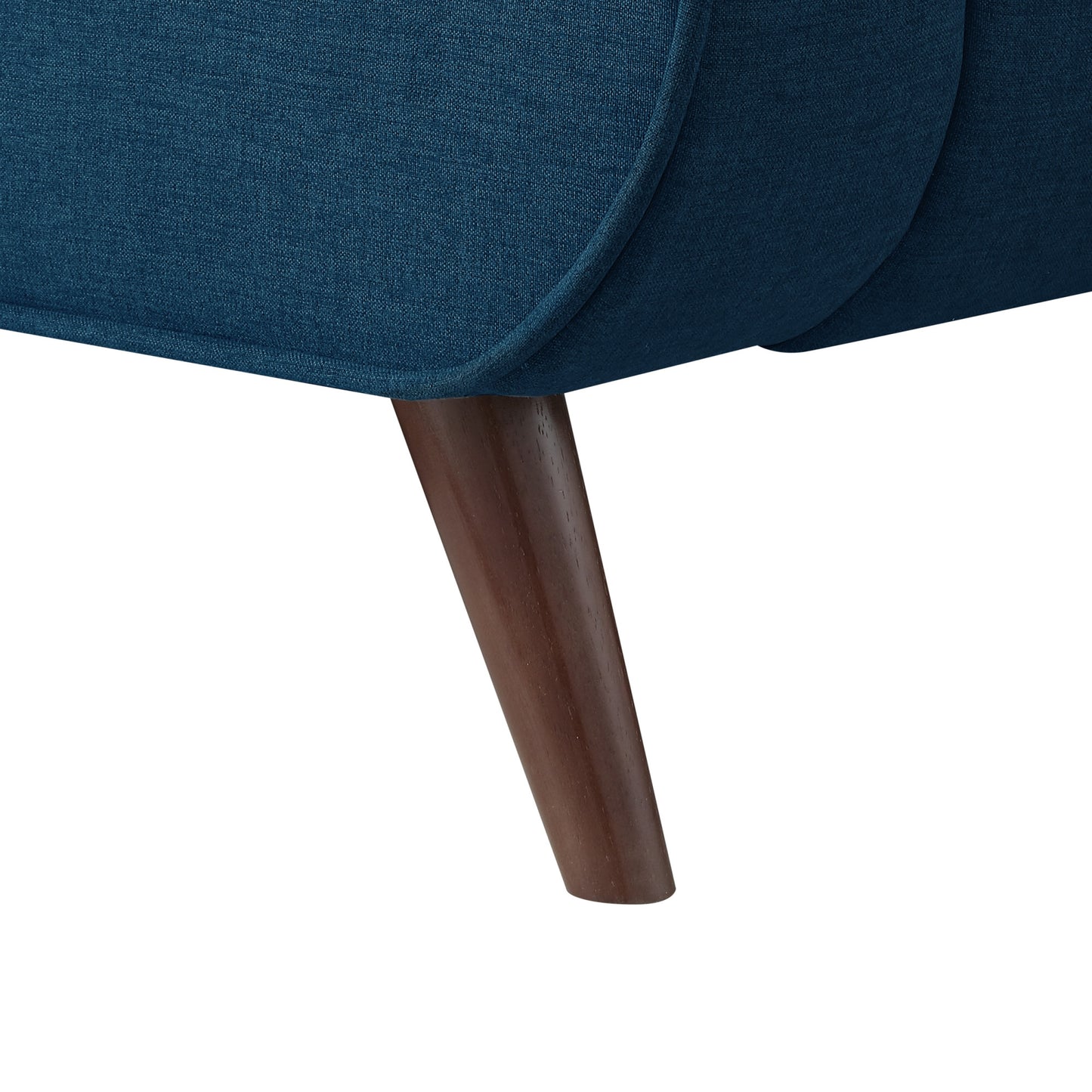 Denim Blue Solid Wood Twin Upholstered Linen Bed