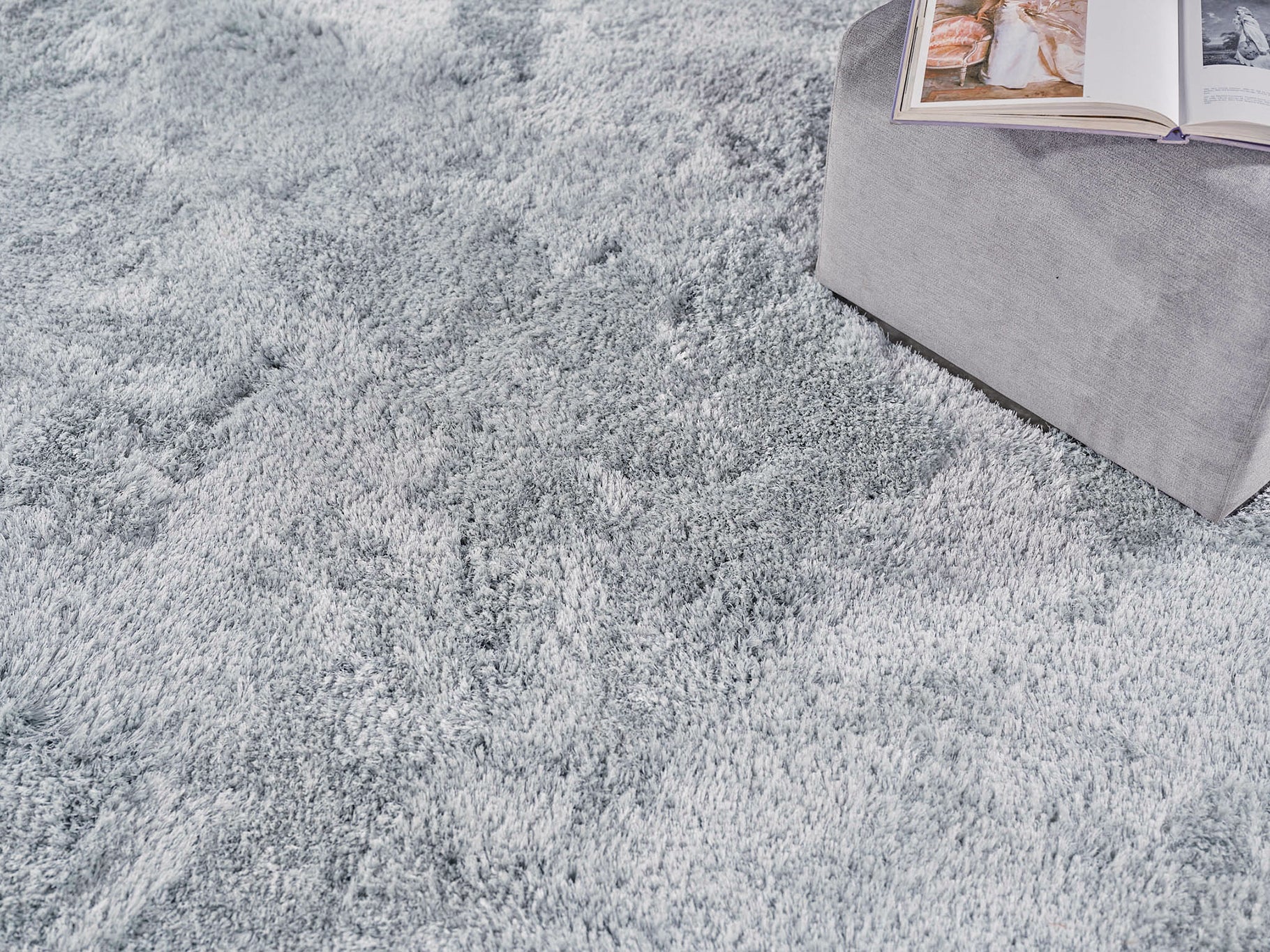 Exquisite Rugs Sumo Shag light blue 5x8 hand-loomed indoor area rug sold by Primoends, plush shag rug for cozy living room or bedroom decor