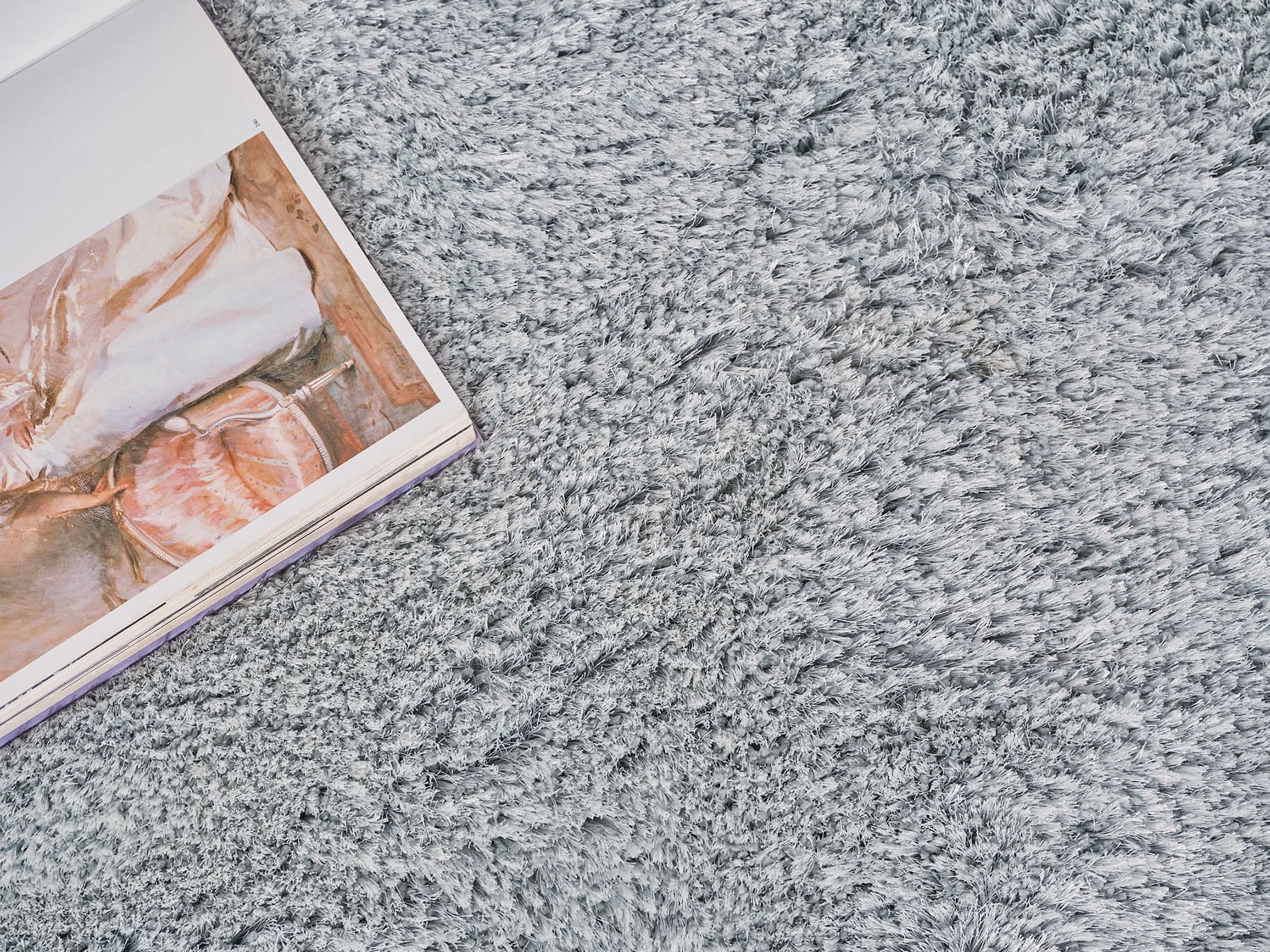 Exquisite Rugs Sumo Shag light blue 5x8 hand-loomed indoor area rug sold by Primoends, plush shag rug for cozy living room or bedroom decor