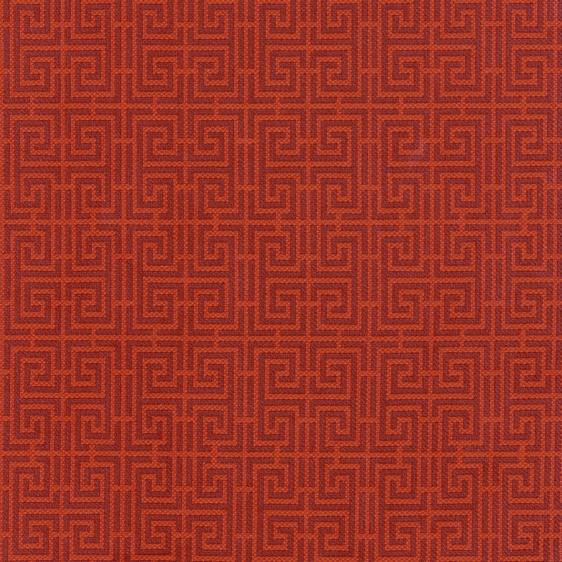 SCHUMACHER  CHROMA CHINOIS FRET PATTERN WOVENS PATTERN WOVENS OXBLOOD / LACQUER   - 54951