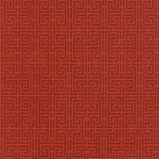 SCHUMACHER  CHROMA CHINOIS FRET PATTERN WOVENS PATTERN WOVENS OXBLOOD / LACQUER   - 54951