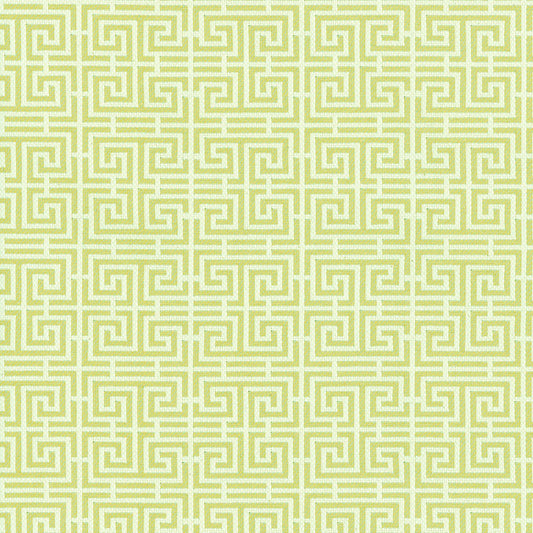 SCHUMACHER  ESSENTIALS: SMALL-SCALE UPHOLSTERY CHINOIS FRET PATTERN WOVENS PATTERN WOVENS CELADON / IVORY   - 54955