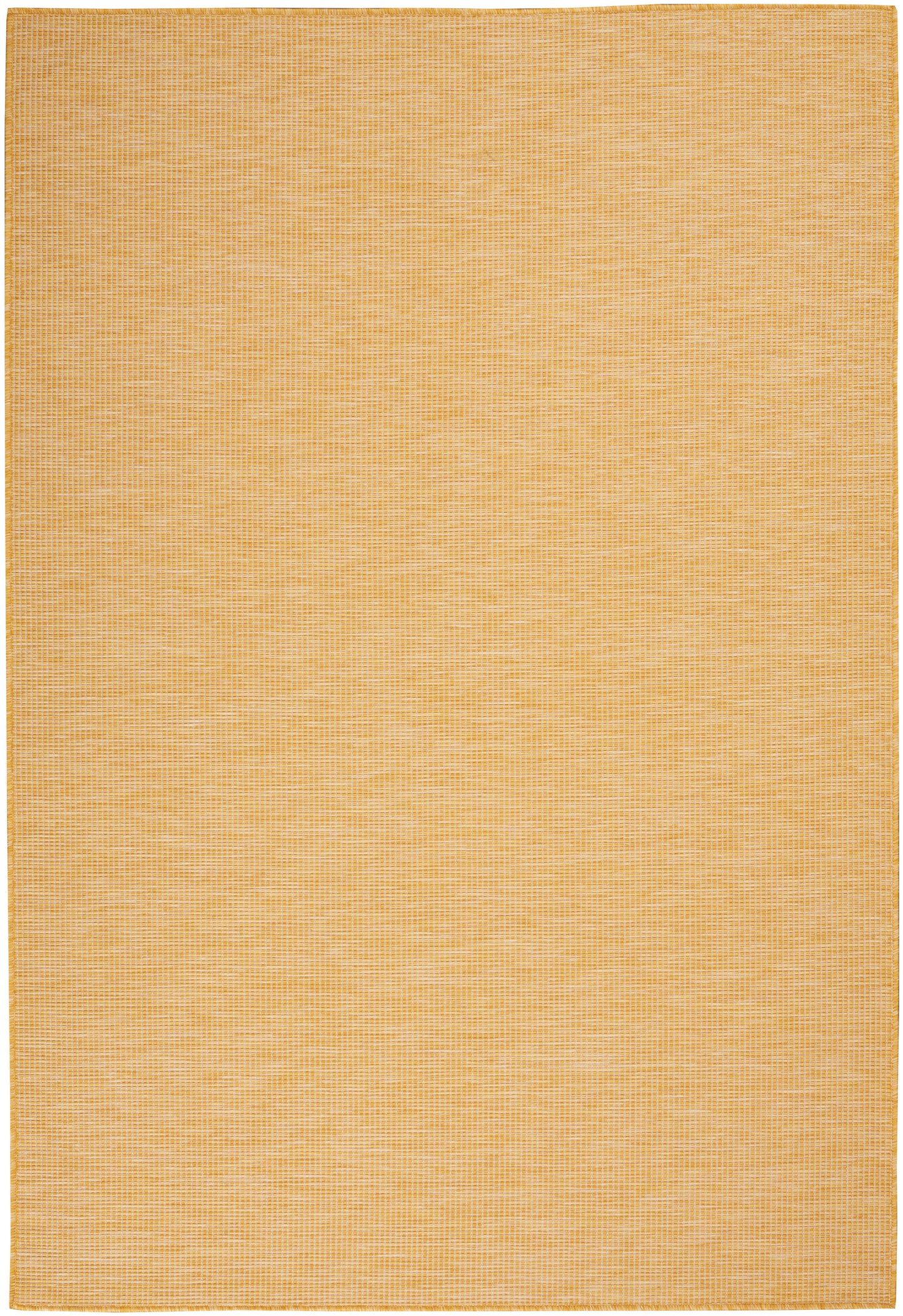 Rectangular warm golden-tan woven area rug with a subtle textured pattern.