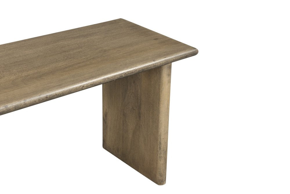 55" Brown Solid Wood Dining Bench