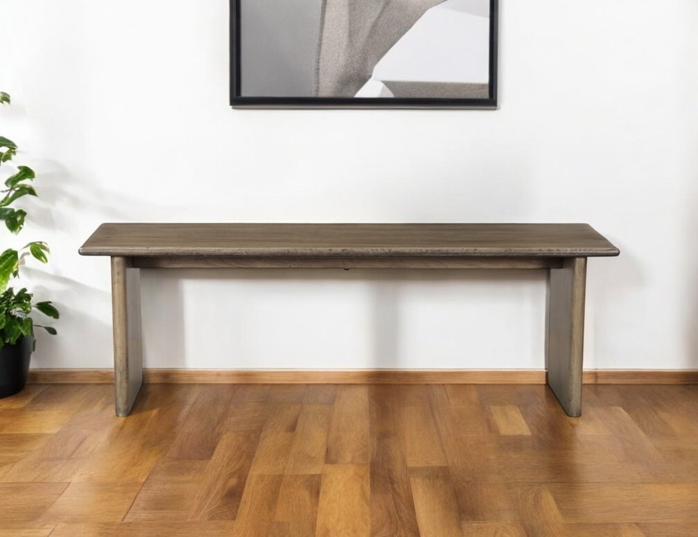 55" Brown Wood And Solid Wood Live Edge Dining Bench