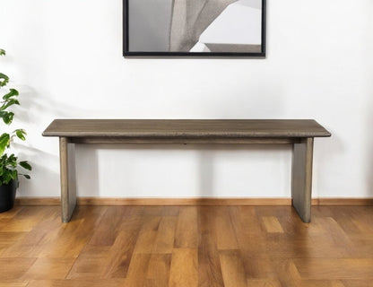 55" Brown Wood And Solid Wood Live Edge Dining Bench