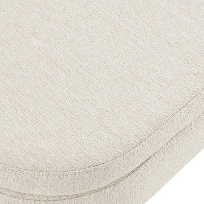 44" Beige and Brown Linen Upholstered Storage Bench with Flip Top