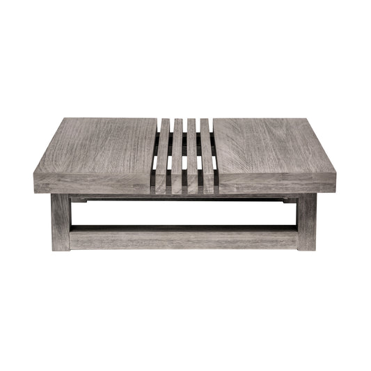 33" Gray Solid Wood Outdoor Coffee Table