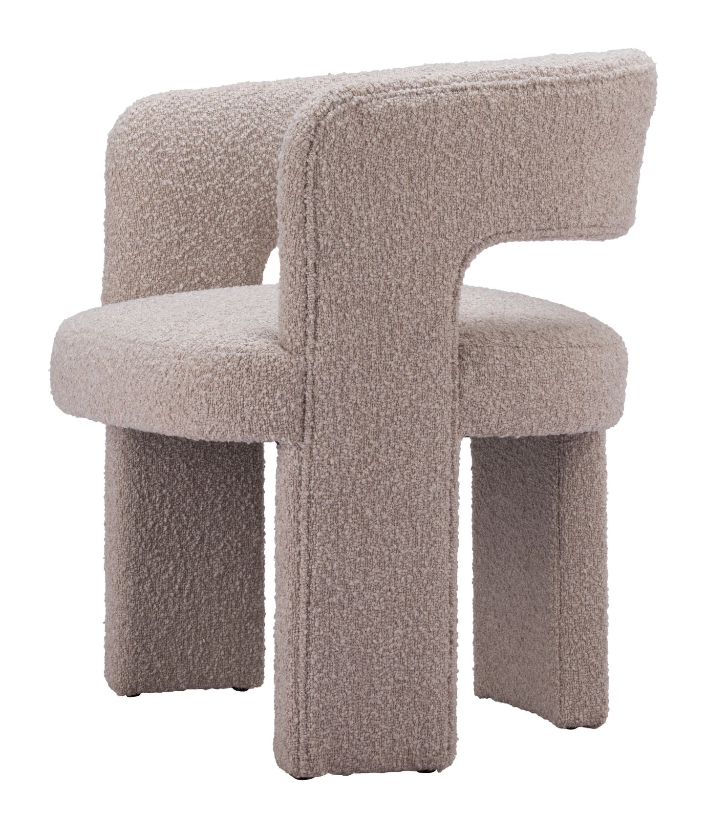 27" Beige Boucle Contemporary Arm Chair