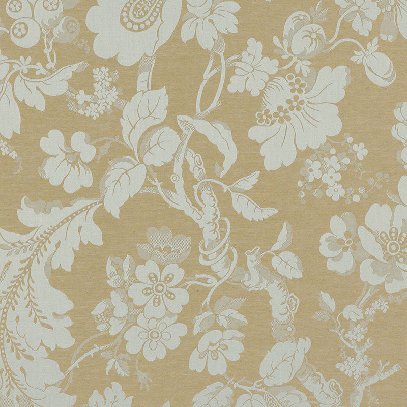 SCHUMACHER FABRIC  COUNTRY CHIC PONT ROYAL DAMASK   MOONSTONE   - 55662