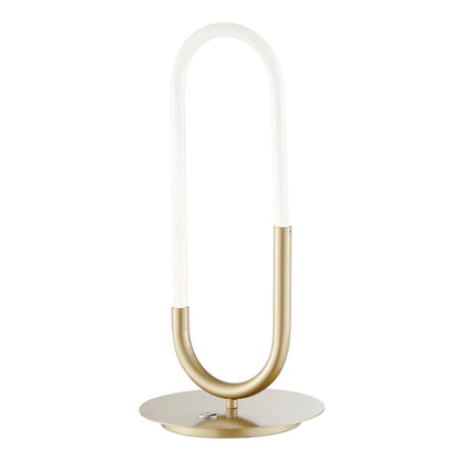 19" Gold Acrylic And Metal Mod Paper Clip LED Table Lamp