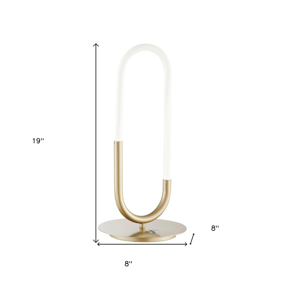 19" Gold Acrylic And Metal Mod Paper Clip LED Table Lamp