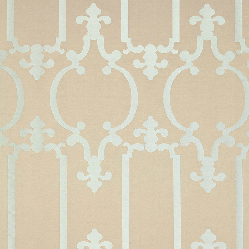 SCHUMACHER  MODERN GLAMOUR ORNAMENTAL SILK SILKS & SATIN SILKS & SATIN SILVERED AQUA   - 55860