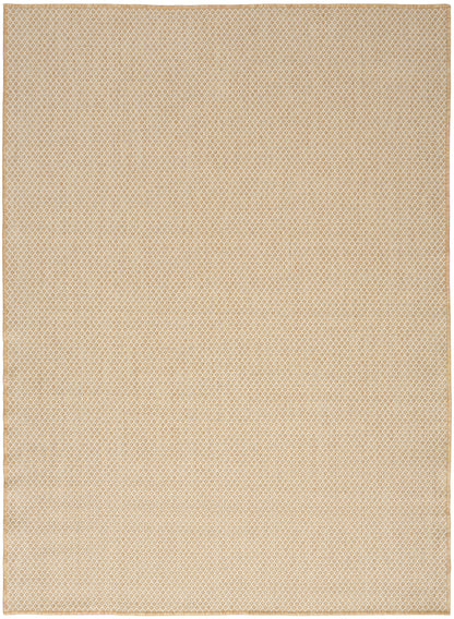 Beige textured rug swatch with subtle diamond lattice pattern.