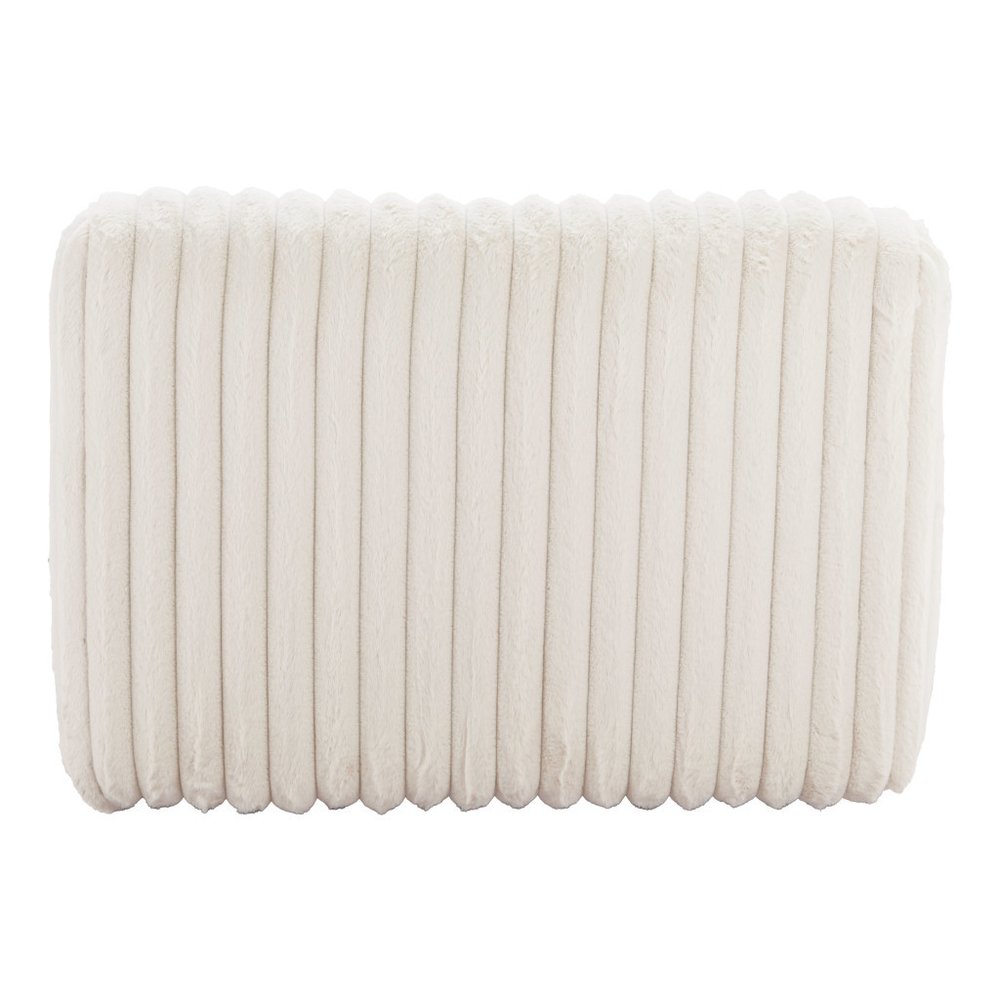 39" Cream Faux Fur And Upholstered Tufted Lounge Chair