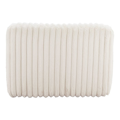 39" Cream Faux Fur And Upholstered Tufted Lounge Chair