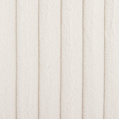 39" Cream Faux Fur And Upholstered Tufted Lounge Chair