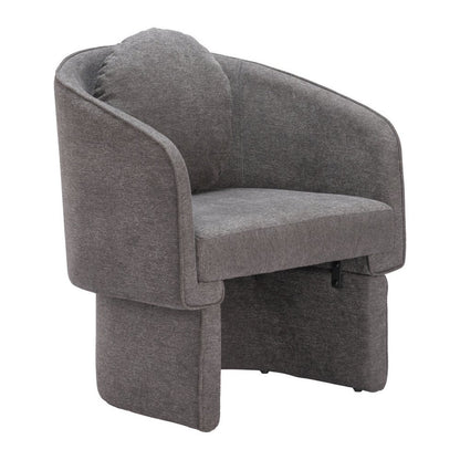 28" Gray Upholstered Club Chair And Toss Pillow