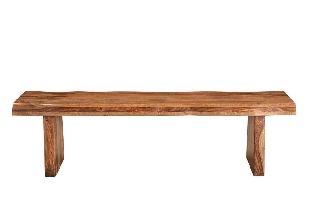 68" Brown Solid Wood Live Edge Dining Bench