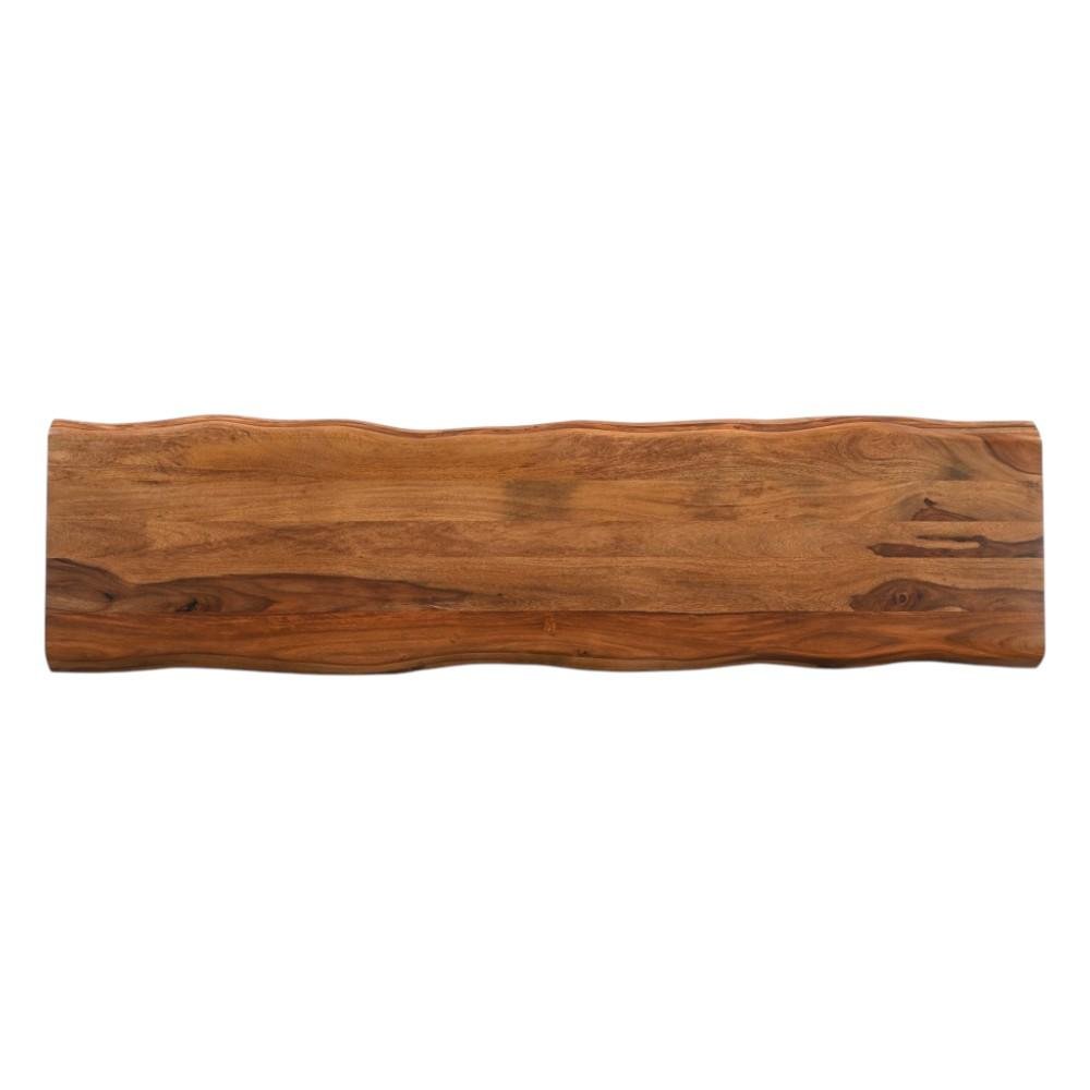 68" Brown Solid Wood Live Edge Dining Bench
