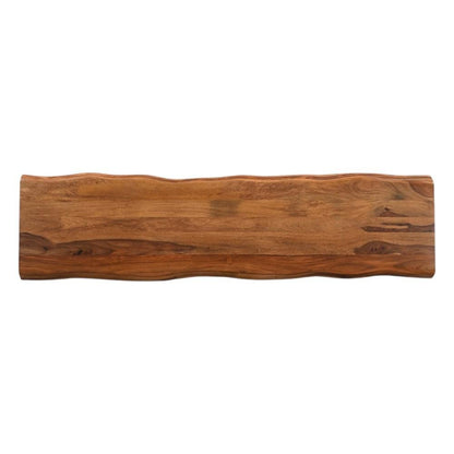 68" Brown Solid Wood Live Edge Dining Bench