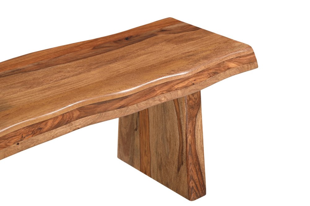 68" Brown Solid Wood Live Edge Dining Bench
