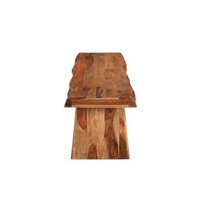 68" Brown Solid Wood Live Edge Dining Bench