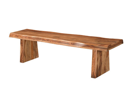 68" Brown Solid Wood Live Edge Dining Bench