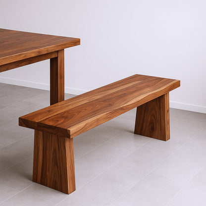 75" Brown Solid Wood Live Edge Dining Bench