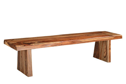 75" Brown Solid Wood Live Edge Dining Bench