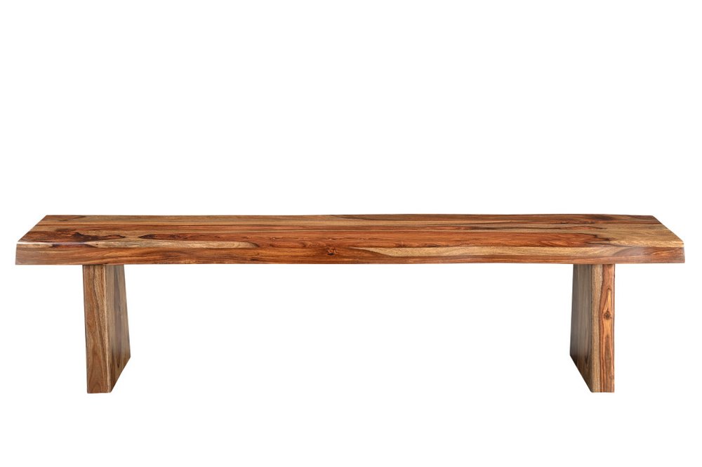 75" Brown Solid Wood Live Edge Dining Bench