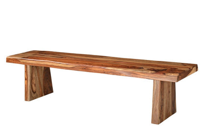 75-inch brown solid wood live-edge dining bench