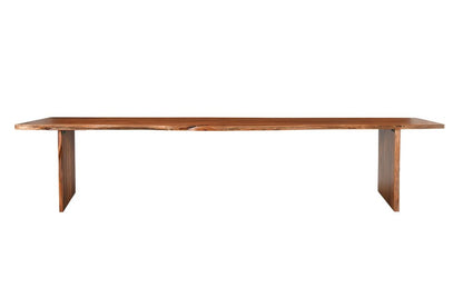 60" Brown Solid Wood Live Edge Dining Bench