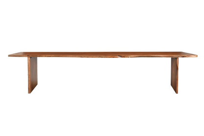 60" Brown Solid Wood Live Edge Dining Bench