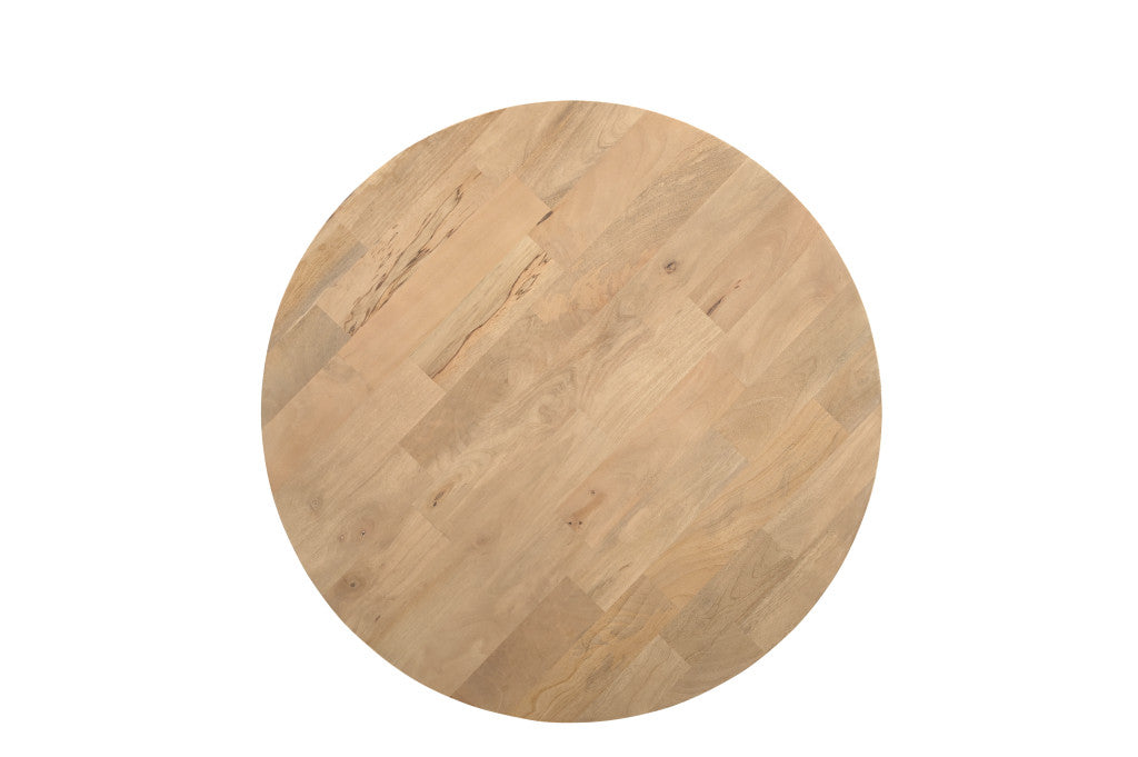 36" Natural Solid Wood Round Coffee Table