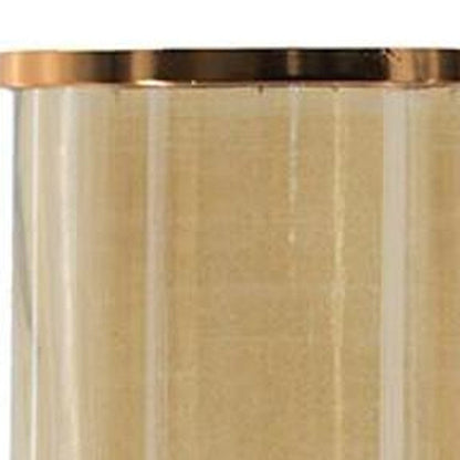 19" Gold And White Glass And Marble Table Vase