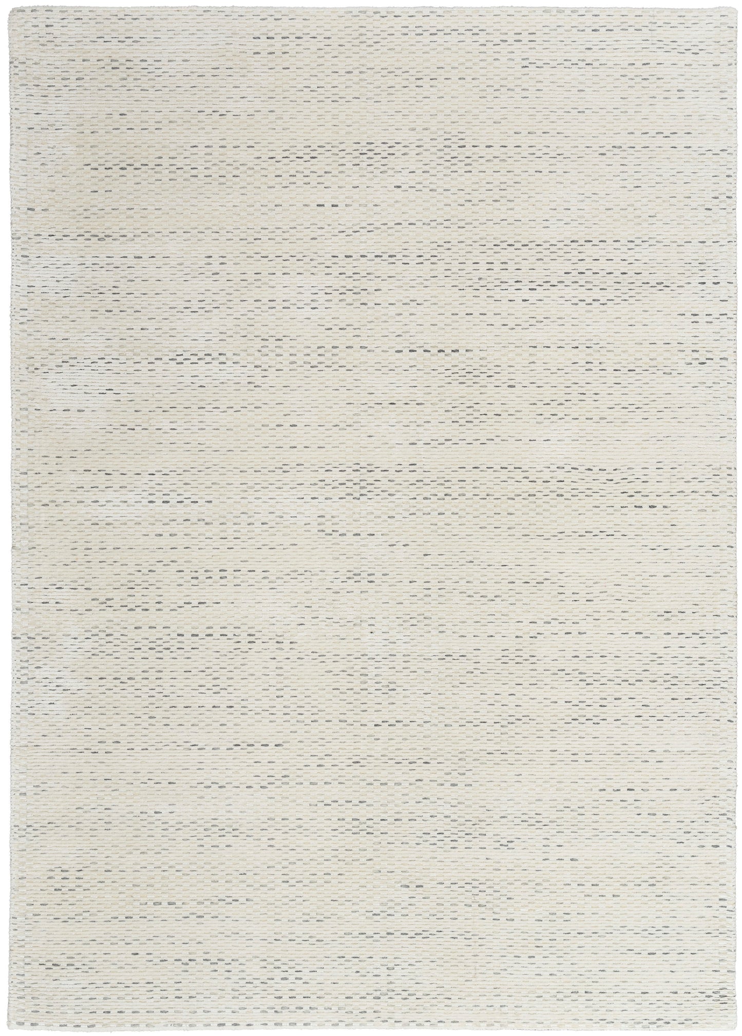 Cream beige flat-weave rug with subtle speckled texture for neutral, modern decor.