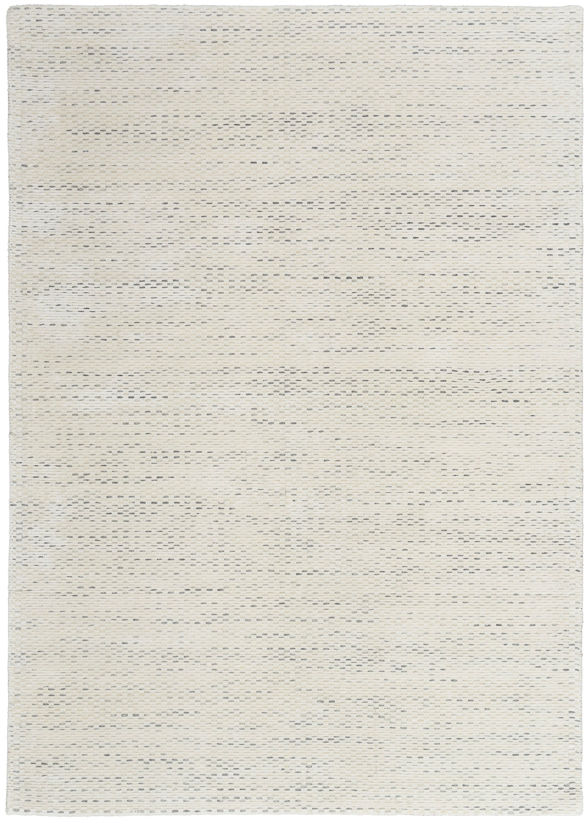 Cream beige flat-weave rug with subtle speckled texture for neutral, modern decor.