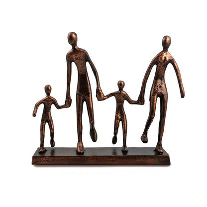 13" Copper Aluminum People Tabletop Sculpture