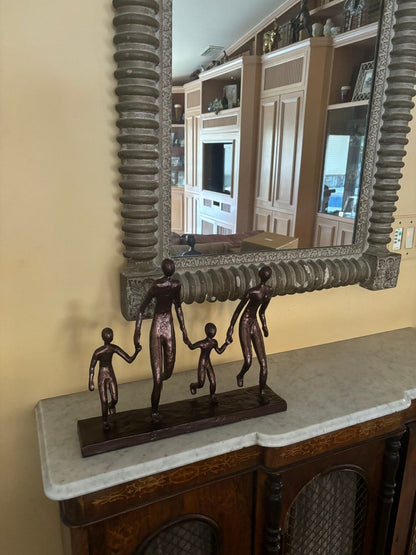 13" Copper Aluminum People Tabletop Sculpture