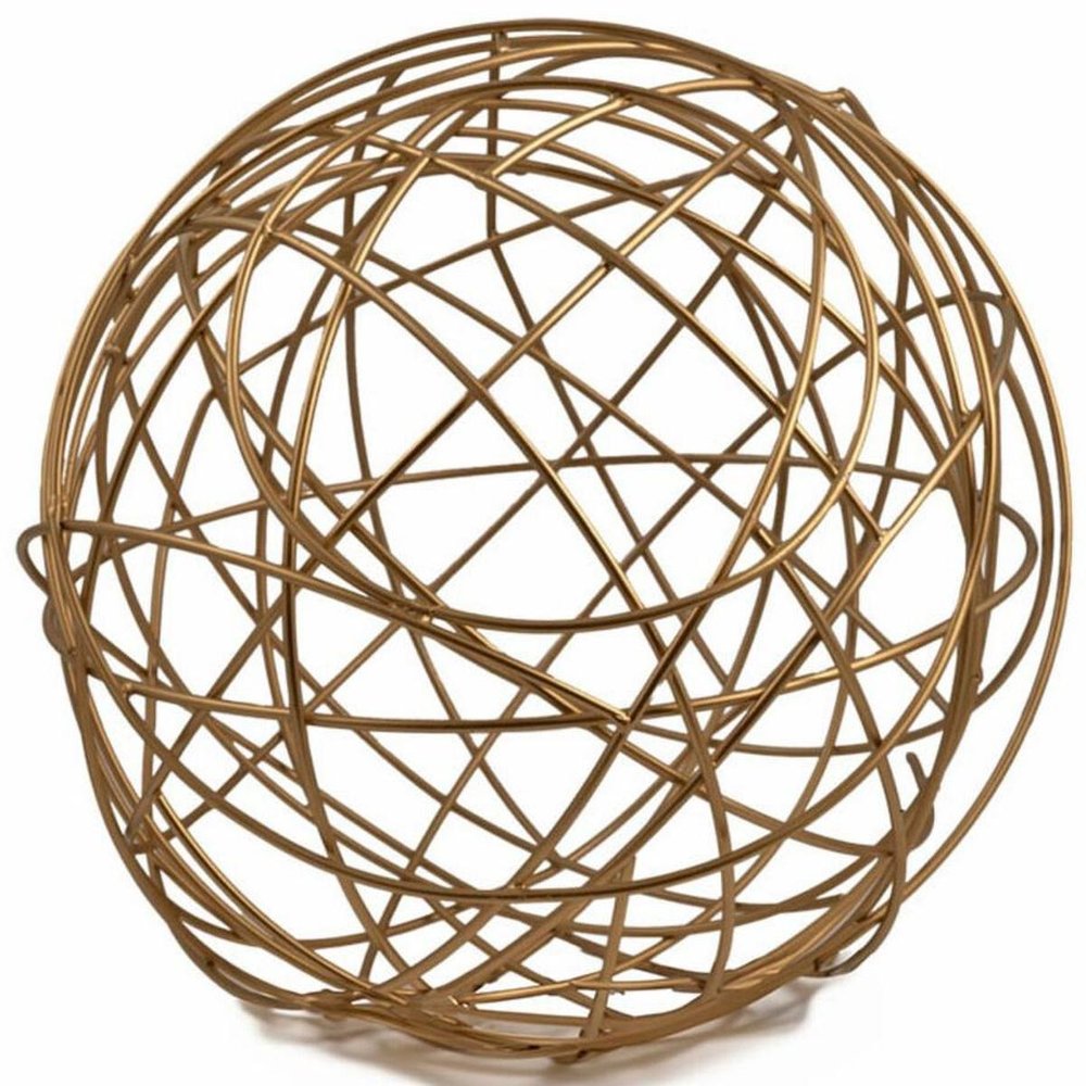 12" Gold Aluminum Decorative Orb Tabletop Sculpture