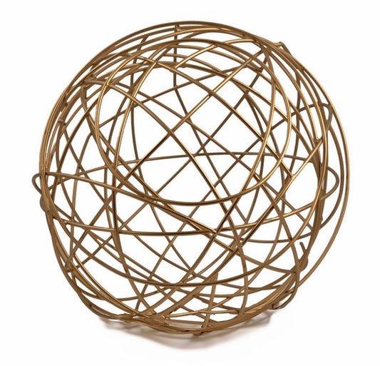 7" Gold Aluminum Decorative Orb Tabletop Sculpture