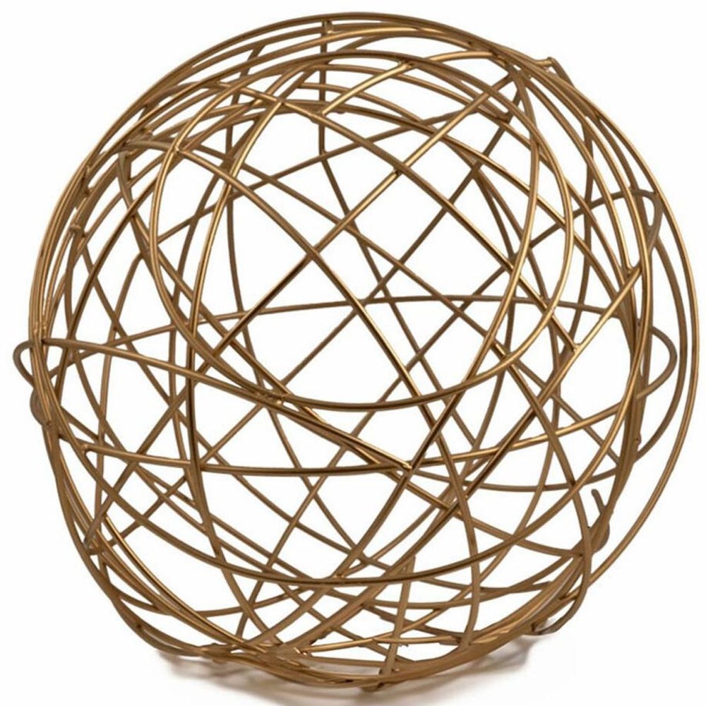 12" Gold Aluminum Decorative Orb Tabletop Sculpture
