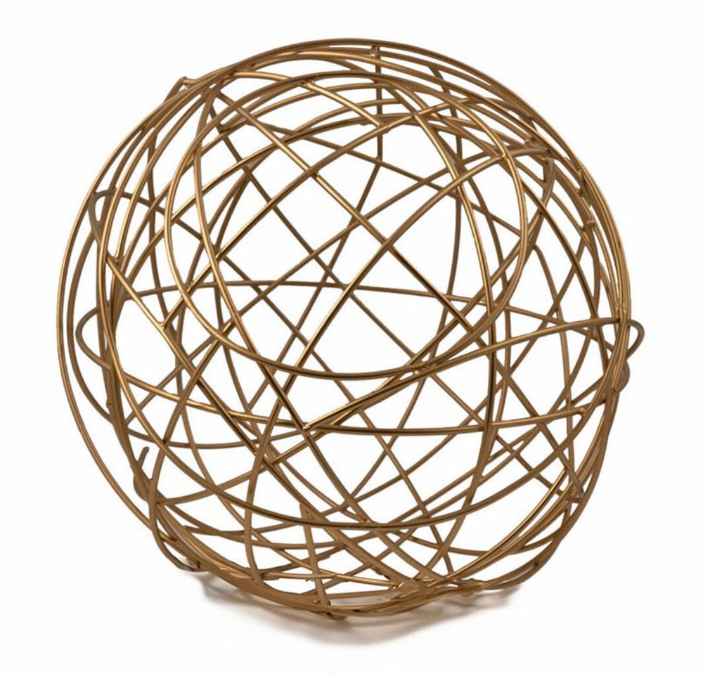 7" Gold Aluminum Decorative Orb Tabletop Sculpture