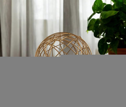 12" Gold Aluminum Decorative Orb Tabletop Sculpture