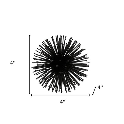 Set of Two Gold Iron Decorative Spiky Sphere Tabletop Sculptures