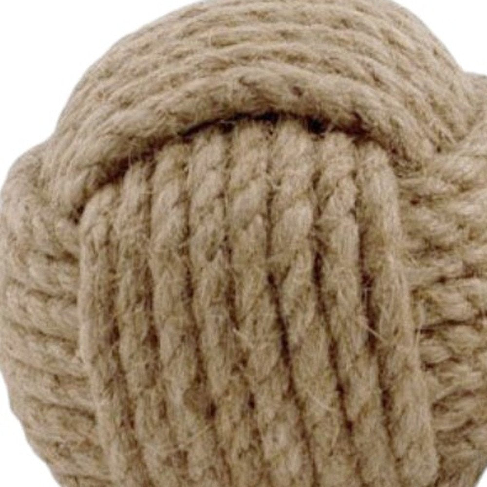 Set of Two Natural Jute Decorative Orb Tabletop Sculpture