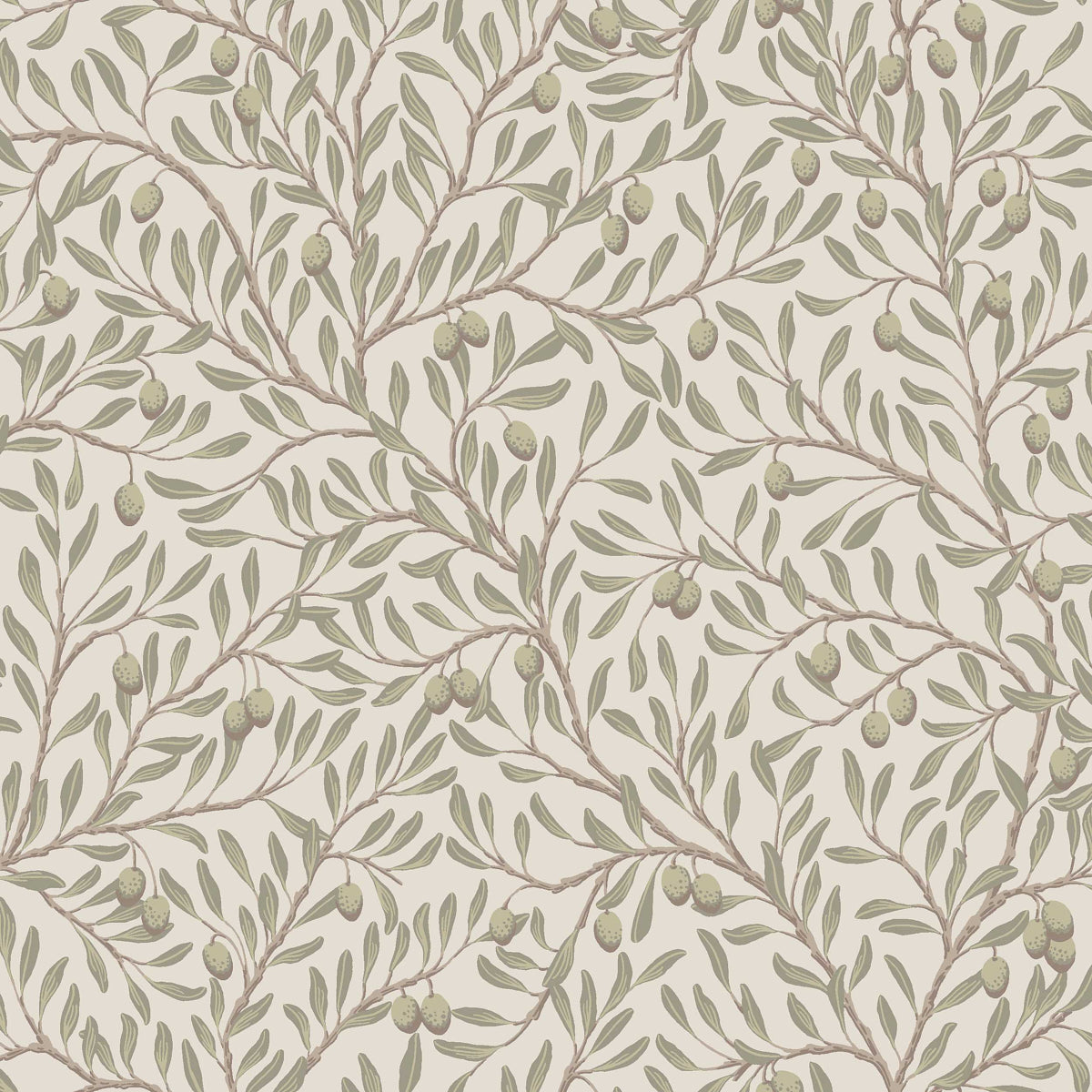 SCHUMACHER  Borastapeter OLIVTR??D   LEAF , IVORY   - 5705